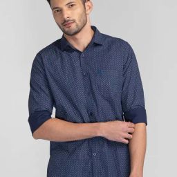 Giordano Navy Slim Fit Printed Shirt-picture-12