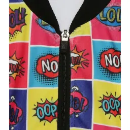 High Star Kids Multicolor Printed Bomber Jacket image 3