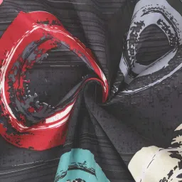 Klotthe Black & Red Polyester 210 TC Bed Sheets Set image 4