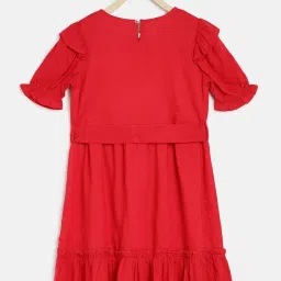 Lil Tomatoes Kids Red Regular Fit Dress image 2