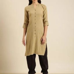 showoffff SHOWOFF Beige Regular Fit Kurta-picture-22