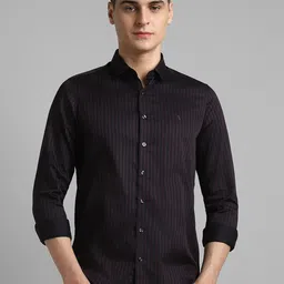SIMON CARTER LONDON Men Spread Collar Striped Cotton Slim Fit Casual Shirt-picture-23