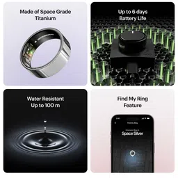 ULTRAHUMAN Unisex AIR Sleep and Fitness Tracker Smart Ring- (Size 12) image 3