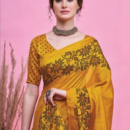 Sangria Floral Woven Design Tussar Saree-picture-15