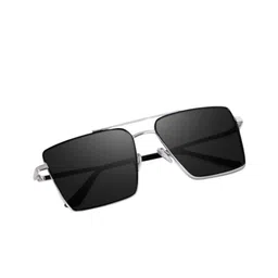 SPADEACES Men UV Protected Lens Square Sunglasses HQ SILVER BLACK SQUARE -15_12 image 2