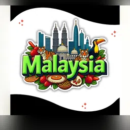 giftshala GIFTODAY Blue & Green Malaysia Printed Durable Decorative Magnets image 2