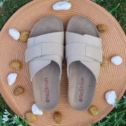 NoStrain Double Layered Cork Sandals - Beige image 1