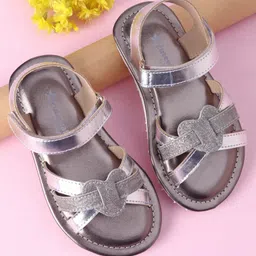 Cute Walk by Babyhug Velcro Closure Formal & Party Wear Sandals - Silver-image-77