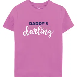 Zeezeezoo Fathers Day Theme Half Sleeves Daddy's Darling Printed Tee - Pink-picture-23
