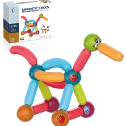 Sanjary Magnetic Sticks Blocks 26 Pieces Toy for kids - Multicolor-picture-33