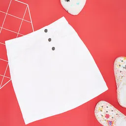 Pantaloons Junior Solid Skirt - White-picture-12