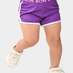 Bonkids Cotton Woven Solid Shorts - Purple-image-62