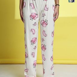 ETC Women Pack Of 2 Cream & Multi Printed Cotton Lounge Pants-picture-32