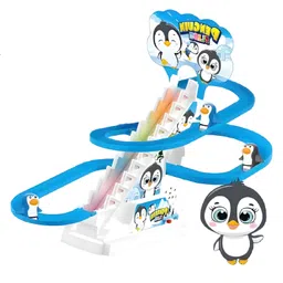 NEGOCIO 3 Penguin Slide Toy Set, Automatic Stair-Climbing Penguin Race Track Set Little Lovely Penguin Slide Toy Escalator Toy with Lights and Music_3 Penguin Included - PACK OF 1 - COLOR MAY VARY image 4