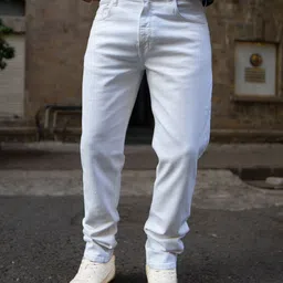 Powerlook Men White Regular Fit Denim image 2