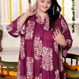 KALINI Women Plus Size Floral Printed A-Line Dress image 4