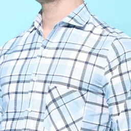 Metronaut Men Regular Fit Spread Collar Tartan Checked Cotton Casual Shirt image 5