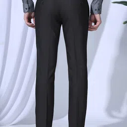 Blackberrys Men Regular Fit Mid-Rise Plain Formal Trousers image 4