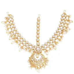 Anouk Kundan Studded Sheeshphool Head Jewellery image 4