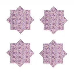 HANDICRAFT PALACE Lavender 6 Pieces Printed Cotton Table Napkins-picture-14