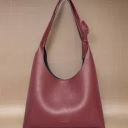 IMARS Structured Vegan Leather Hobo Bag With Bow Detail image 1