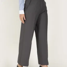 Hancock Grey Regular Fit High Rise Trousers image 4