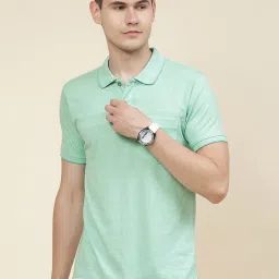 Cloak & Decker by Monte Carlo Mint Green Regular Fit Polo T-Shirt image 1