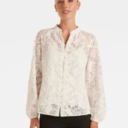 Forever New White Lace Shirt image 1