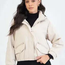 Femmella Beige Oversized Fit Jacket-image-58