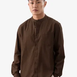 The Souled Store Dark Brown Regular Fit Shirt image 1