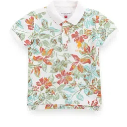 U.S. Polo Assn. Kids White Floral Print Polo T-Shirt-image-38