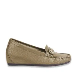 Shoetopia Kids Olive Wedge Loafers image 2