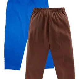 Kiddopanti Kids Royal Blue & Brown Solid Pyjamas (Pack Of 2) image 1