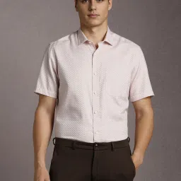 Louis Philippe Pink Cotton Regular Fit Printed Shirt image 1
