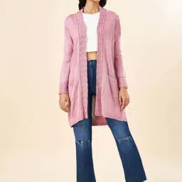 Rangmanch by Pantaloons Pink Self Design Cardigans-picture-15