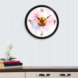 eCraftIndia 'Yoga' Designer Round Analog Black Wall Clock-picture-22