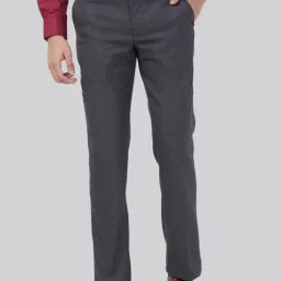 Park Avenue Grey Regular Fit Trousers-picture-38