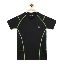 Chimprala Kids Black & Green Solid T-Shirt-image-49