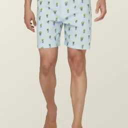 XYXX Sky Blue & Navy Cotton Relaxed Fit Printed Boxers - Pack Of 2 image 5