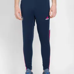Adidas Blue Slim Fit Striped Sports Joggers image 1