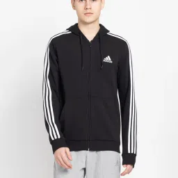 Adidas Jet Black Regular Fit Sports Hoodie image 1