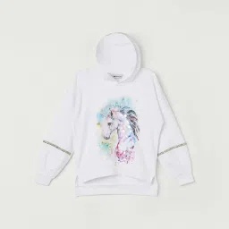 Fame Forever by Lifestyle Kids White Cotton Printed Full Sleeves Sweatshirt image 1