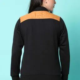 Campus Sutra Mustard Cotton Color-Block Jacket image 2