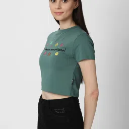 Forever 21 Green Printed Crop Top image 3