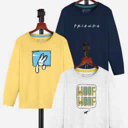 HELLCAT Girls Multicolor Printed Full Sleeves T-Shirt (Pack Of 3) image 1