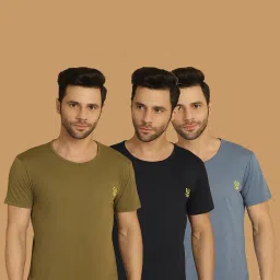 Vimal Jonney Multicolor Regular Fit Crew T-Shirt - Pack of 3 image 1