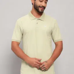 Cantabil Mint Green Regular Fit Self Design Polo T-Shirt-picture-11