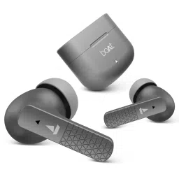 Boat Airdopes 91 Bluetooth Earbuds with Dual Mics, 45 hrs Playtime (Mist Grey, True Wireless) image 1