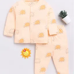 Clt.s Unisex Peach Graphic Print Full Sleeves Shirt With Pyjamas image 1