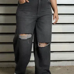 High Star Black Relaxed Fit High Rise Jeans-image-48